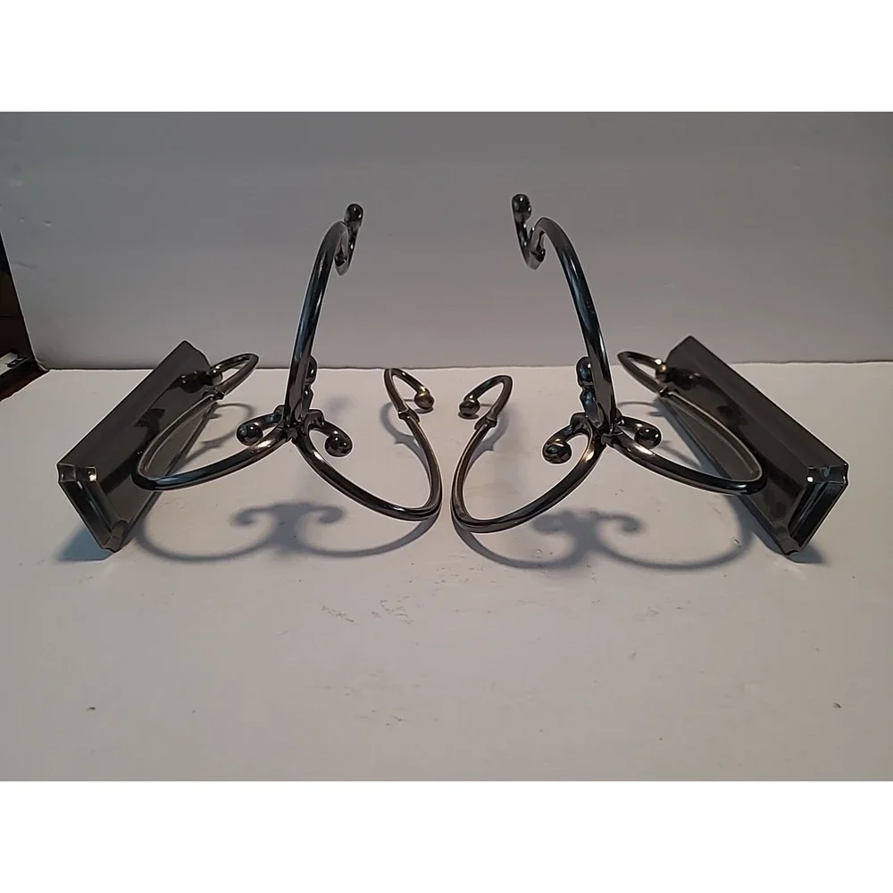 PartyLite Soliloquy‎ Scrolled Antique Brass 8.6" 2 Wall Sconces Retired P7773B - Picture 8 of 12